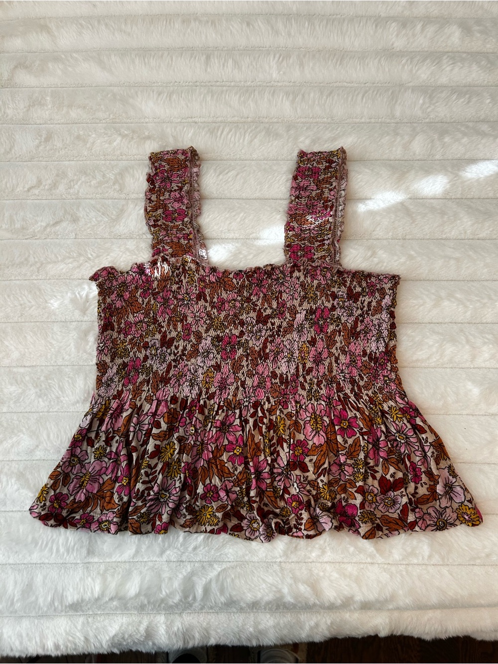 Conditions Apply Smocked Babydoll Tank, Medium